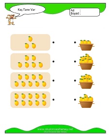 okul öncesi çocuklar için Sayı Sayma çalışma sayfaları